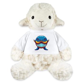 Whale Colorful Kawaii Cartoon Character Clipart - MiniFeet® Sheep Annika - white - Front