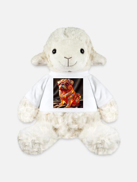 Farbexplosiver Bulldog Skulptur - MiniFeet® Schaf Annika - Weiß