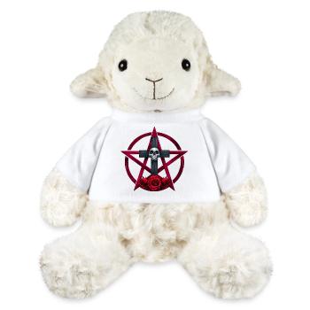 Pentagram muster, rosenblüte, Menschenschädel - MiniFeet® Schaf Annika - Weiß - Vorne