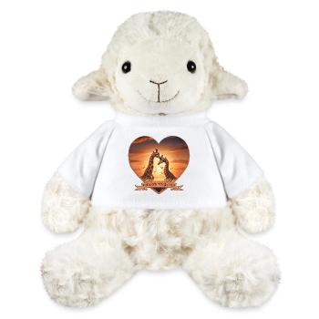 Forever Together: Herz-Design mit Giraffen - MiniFeet® Schaf Annika - Weiß - Vorne
