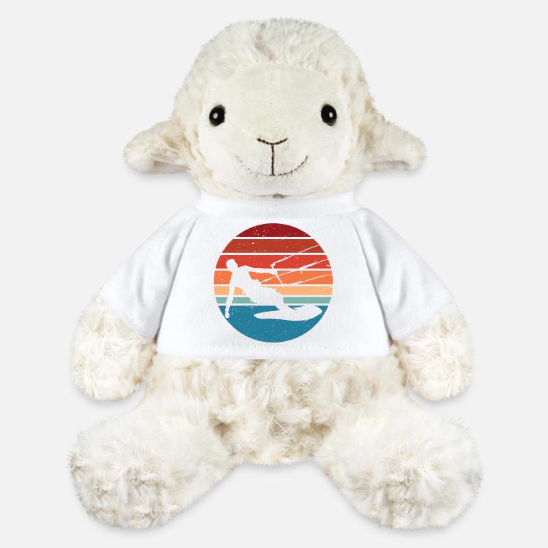 Retro Sunset Surfer Silhouette - MiniFeet® Sheep Annika - white