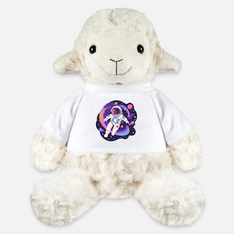 Weltraum-Regenbogen-Astronaut - MiniFeet® Schaf Annika - Weiß