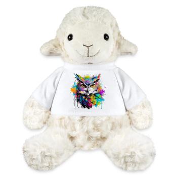 Notre hibou avec des éclaboussures colorées de couleurs - Mouton en peluche Annika MiniFeet® - blanc - Devant
