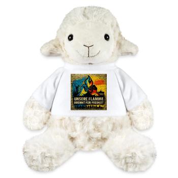 Notre flamme brûle pour la liberté Ukraine - Mouton en peluche Annika MiniFeet® - blanc - Devant
