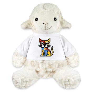 Image colorée d’un chien cubiste - Mouton en peluche Annika MiniFeet® - blanc - Devant