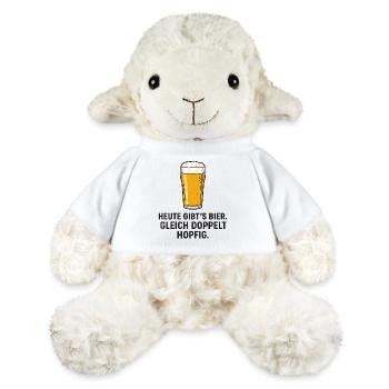 Motif de bière humoristique pour le samedi - Mouton en peluche Annika MiniFeet® - blanc - Devant