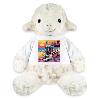 Soothing dog on the beach with Just Chill written on it - MiniFeet® Sheep Annika - white - Front