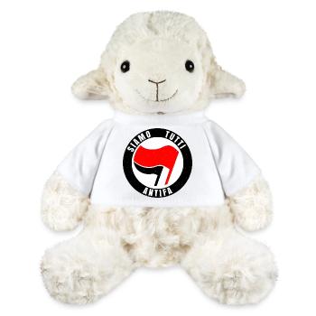 Siamo Tutti Antifa Icône du drapeau de l’antifascisme - Mouton en peluche Annika MiniFeet® - blanc - Devant