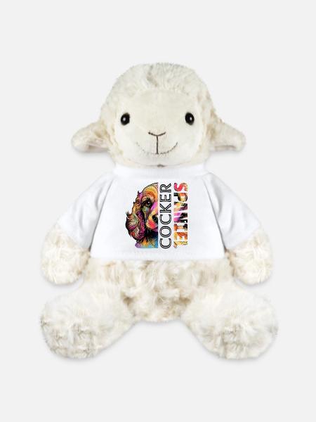 Farbenfroher Cocker Spaniel - MiniFeet® Schaf Annika - Weiß
