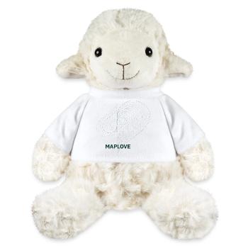 Coeur géométrique avec carte - Mouton en peluche Annika MiniFeet® - blanc - Devant