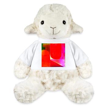 Géométrie du bloc de couleur néon - Mouton en peluche Annika MiniFeet® - blanc - Devant