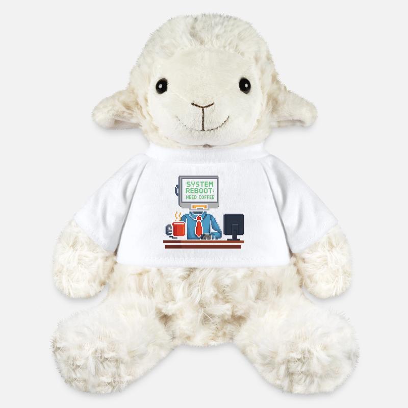 System Reboot Need Coffee - MiniFeet® Sheep Annika - white