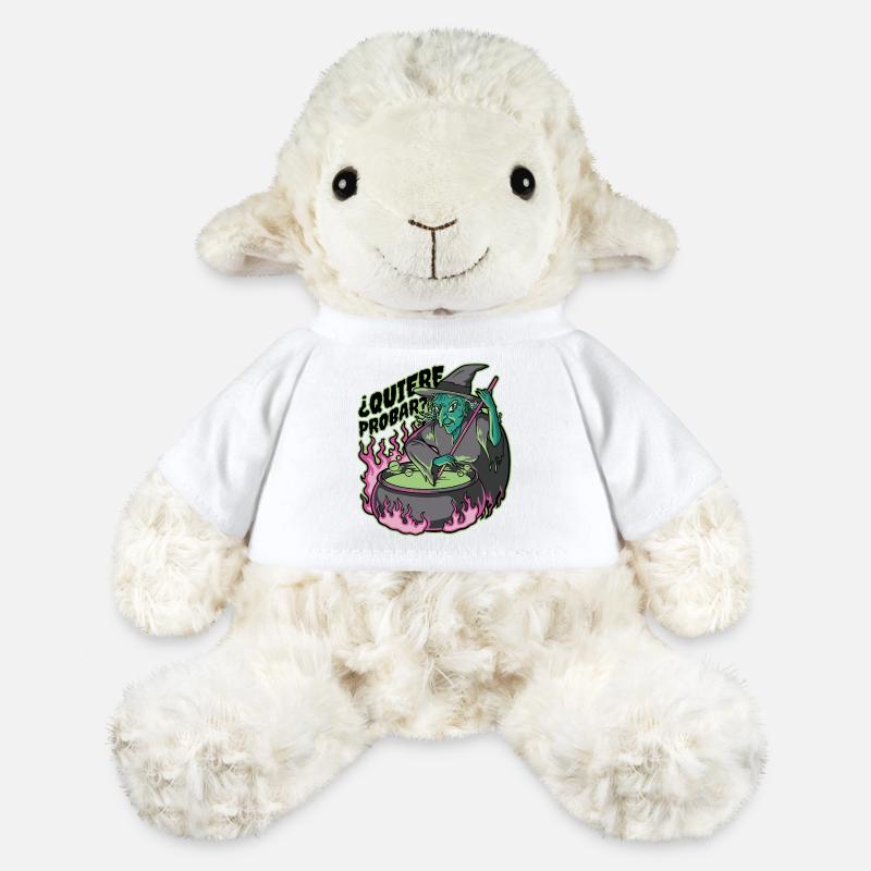 Neon witch in cauldron - MiniFeet® Sheep Annika - white