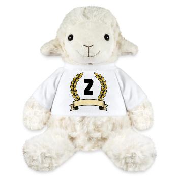 Couronne de laurier Emblème Bannière 2 - Mouton en peluche Annika MiniFeet® - blanc - Devant