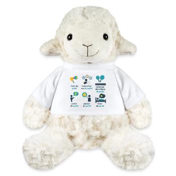 Verspieltes grafisches Padel - MiniFeet® Schaf Annika - Weiß - Vorne