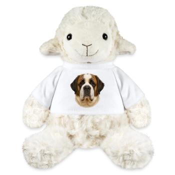 Portrait Tête de Saint Bernard Impression - Mouton en peluche Annika MiniFeet® - blanc - Devant