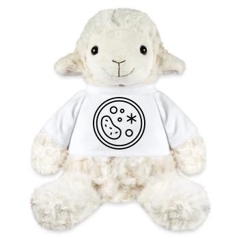 Boîte de Petri avec champignons, germes, virus et bactéries - Mouton en peluche Annika MiniFeet® - blanc - Devant