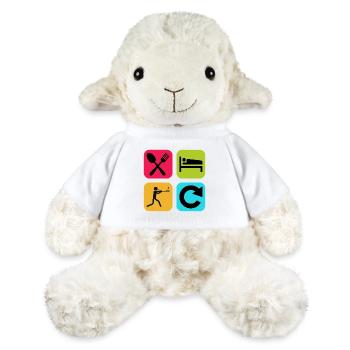 Mangez Dormez Baseball Répétez Citation drôle Sport - Mouton en peluche Annika MiniFeet® - blanc - Devant