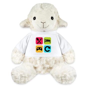 Mange Dors Gaming Répète Citation drôle Gamer - Mouton en peluche Annika MiniFeet® - blanc - Devant
