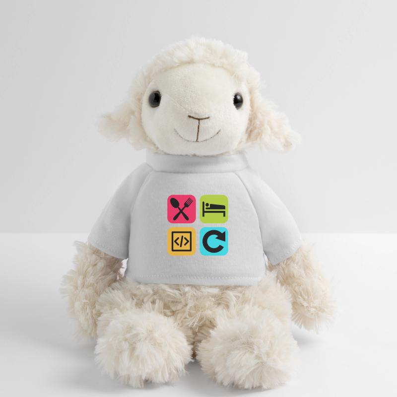 Manger Dormir Code Répéter Citation drôle Dev Mouton en peluche Annika MiniFeet®