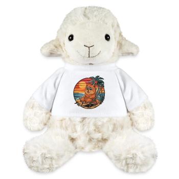 Drôle de chien Chow Chow sur la plage au coucher de soleil d’été - Mouton en peluche Annika MiniFeet® - blanc - Devant