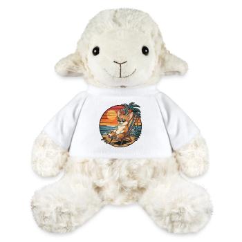 Chien chihuahua drôle sur la plage au coucher de soleil d’été - Mouton en peluche Annika MiniFeet® - blanc - Devant