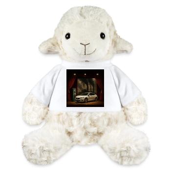 Voiture électrique sur la scène de la fumée - Mouton en peluche Annika MiniFeet® - blanc - Devant