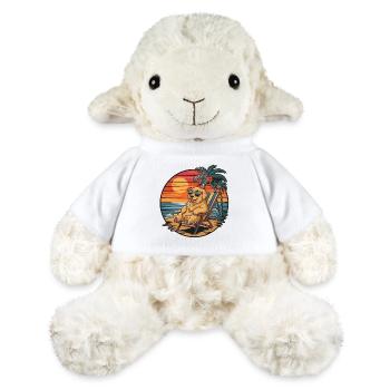 Funny Golden Retriever Dog on Beach Summer Sunset - MiniFeet® Sheep Annika - white - Front
