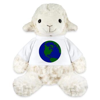 Globule minimal : Terre en bleu-vert - Mouton en peluche Annika MiniFeet® - blanc - Devant