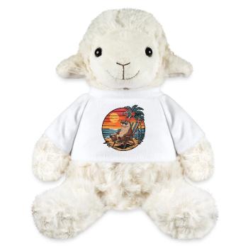 Loutre drôle sur la plage pendant le coucher de soleil des vacances d’été - Mouton en peluche Annika MiniFeet® - blanc - Devant