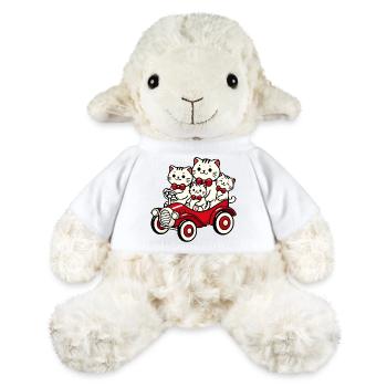 Cat Family in Vintage Red Car - MiniFeet® Sheep Annika - white - Front