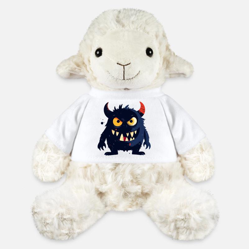 little naughty monster with horns sharp teeth - MiniFeet® Sheep Annika - white
