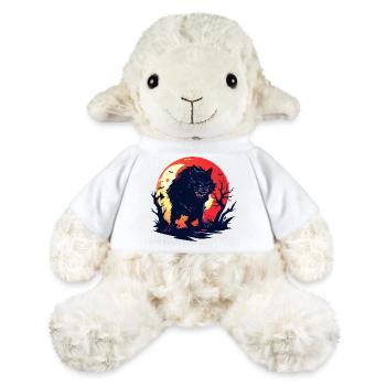 evil moon wolf werewolf in gloomy moonlight - MiniFeet® Sheep Annika - white - Front