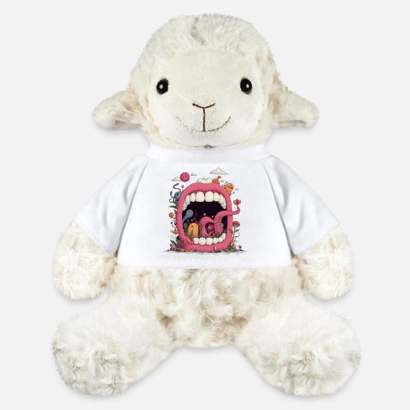 Pink Mouth World with Creatures - MiniFeet® Sheep Annika - white