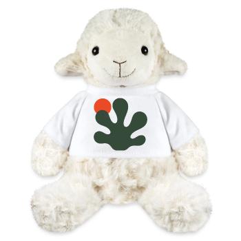 Éclaboussure vert abstraite avec accent orange - Mouton en peluche Annika MiniFeet® - blanc - Devant