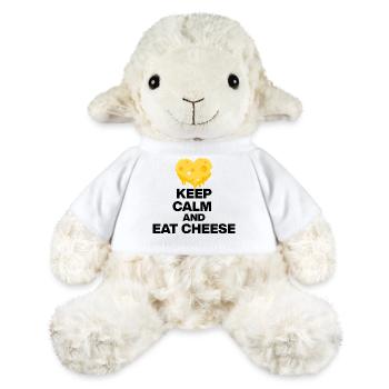 KEEP CALM AND EAT CHEESE, CHEESE JUNKIE GIFT 🧀 - MiniFeet® Sheep Annika - white - Front