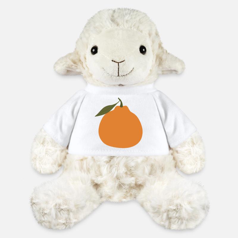 Minimalistisches Orange mit Blatt - MiniFeet® Schaf Annika - Weiß