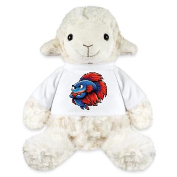 Betta bleu rouge - Mouton en peluche Annika MiniFeet® - blanc - Devant