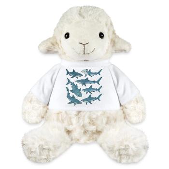 Parade du Requin Bleu Imprimé Océan - Mouton en peluche Annika MiniFeet® - blanc - Devant