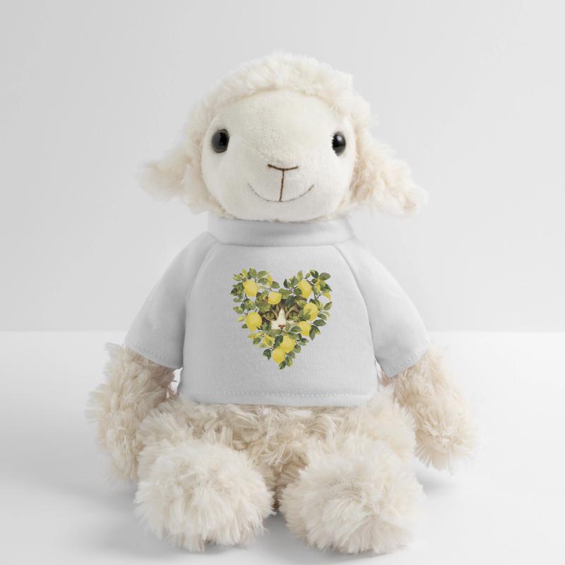 Chat se cache dans un cœur de citron Mouton en peluche Annika MiniFeet®