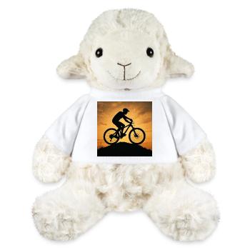 Sonnenuntergang Mountainbike Silhouette - MiniFeet® Schaf Annika - Weiß - Vorne