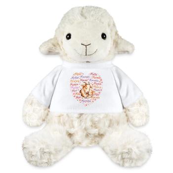 Ziegen Mama Herz – Muttertag Geschenk Ziege - MiniFeet® Schaf Annika - Weiß - Vorne
