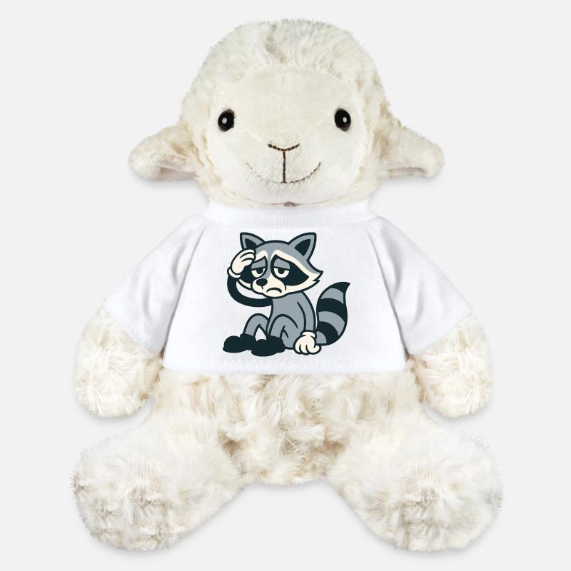 Procione stanco con mal di testa - Pecorella Annika di MiniFeet® - bianco