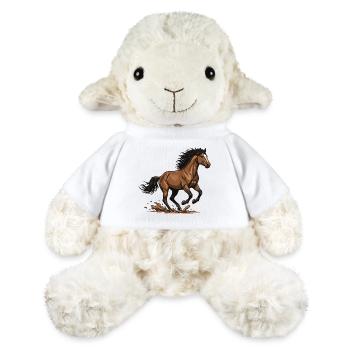 Cheval Alezan Galop Énergie Équestre Illustration - Mouton en peluche Annika MiniFeet® - blanc - Devant