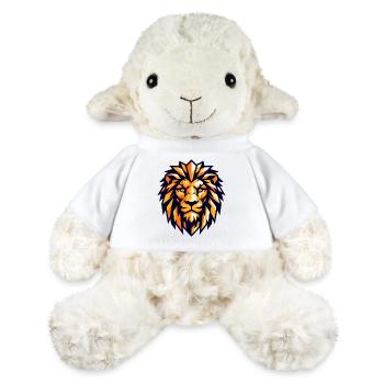 Lion Géométrique Orange Noir - Mouton en peluche Annika MiniFeet® - blanc - Devant