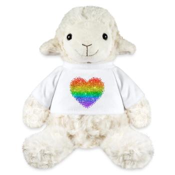 Rainbow Heart Glitter Dots - MiniFeet® Sheep Annika - white - Front