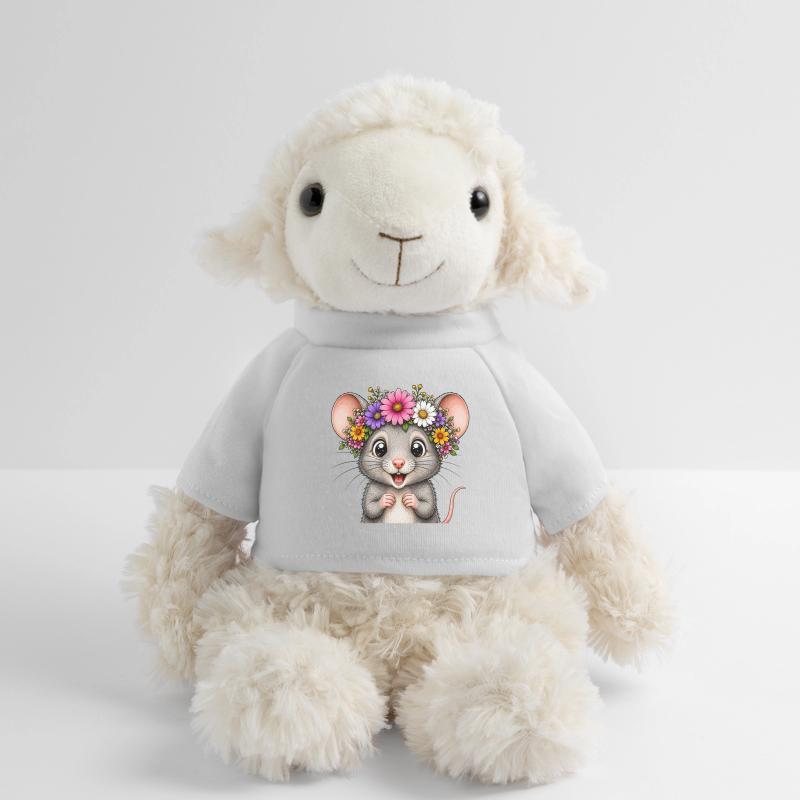 Souris joyeuse décorée de fleurs Mouton en peluche Annika MiniFeet®