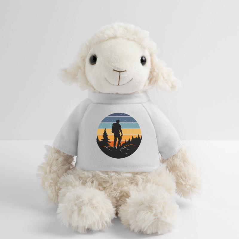 Randonneur silhouette coucher retro forêt Mouton en peluche Annika MiniFeet®