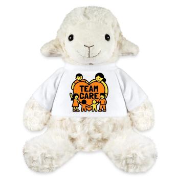 Team Care Herz Kita Wappen - MiniFeet® Schaf Annika - Weiß - Vorne