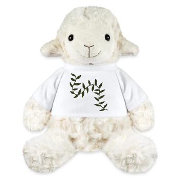Arching Olive Vines botanical motif - MiniFeet® Sheep Annika - white - Front